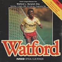 Watford v Norwich City 13-Apr-1985