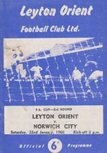 Leyton Orient v Norwich City 22-Jan-1966
