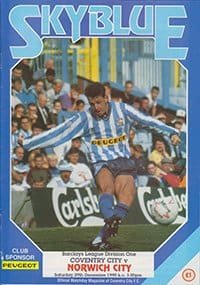 Coventry City v Norwich City 29-Dec-1990