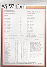 Watford Reserves v Norwich City Reserves 18-Jan-1986
