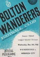 Bolton Wanderers v Norwich City 04-Dec-1968