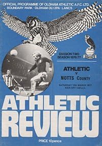 Oldham Athletic v Notts County 12-Mar-1977