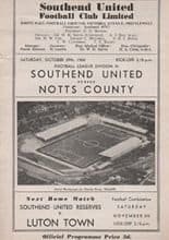 Southend United v Notts County 29-Oct-1960