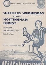 Sheffield Wednesday v Nottingham Forest 16-Sep-1959