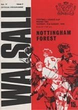 Walsall v Nottingham Forest 31-Aug-1976