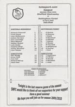 Sheffield Wednesday Reserves v Nottingham Forest Reserves 20-Apr-2009
