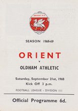 Leyton Orient v Oldham Athletic 21-Sep-1968