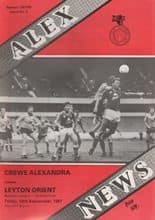 Crewe Alexandra v Leyton Orient 18-Sep-1987