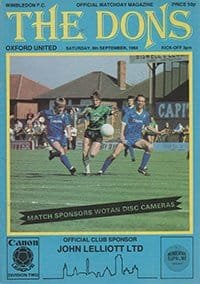 Wimbledon v Oxford United 08-Sep-1984