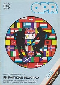 Queens Park Rangers v Partizan Belgrade 24-Oct-1984