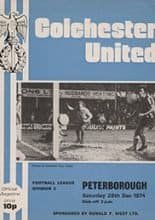 Colchester United v Peterborough United 28-Dec-1974