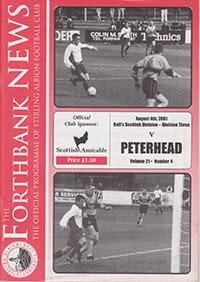 Stirling Albion v Peterhead 04-Aug-2001
