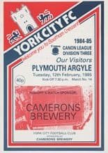 York City v Plymouth Argyle 12-Feb-1985