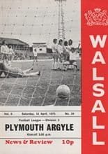 Walsall v Plymouth Argyle 12-Apr-1975