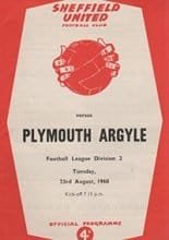 Sheffield United v Plymouth Argyle 23-Aug-1960