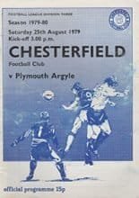 Chesterfield v Plymouth Argyle 25-Aug-1979
