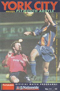 York City v Plymouth Argyle 27-Nov-1999 - ProgrammeCollector.Net
