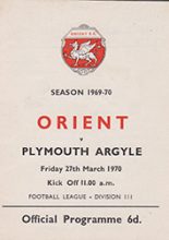 Leyton Orient v Plymouth Argyle 27-Mar-1970