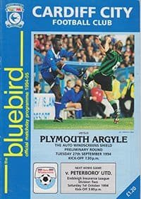 Cardiff City v Plymouth Argyle 27-Sep-1994