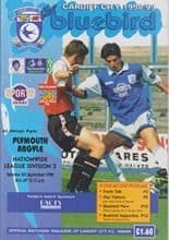 Cardiff City v Plymouth Argyle 05-Sep-1998