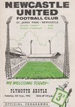 Newcastle United v Plymouth Argyle 08-Sep-1962