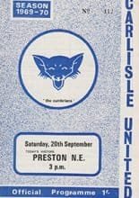 Carlisle United v Preston North End 20-Sep-1969