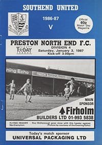 Southend United v Preston North End 03-Jan-1987