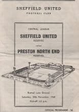 Sheffield United Reserves v Preston North End Reserves 30-Nov-1968
