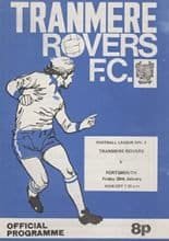 Tranmere Rovers v Portsmouth 28-Jan-1977