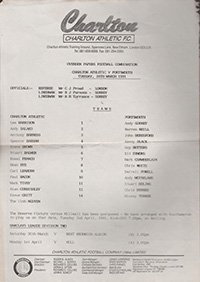 Charlton Athletic Reserves v Portsmouth Reserves 26-Mar-1991