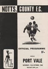 Notts County v Port Vale 12-Oct-1968