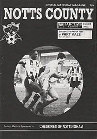 Notts County v Port Vale 25-Mar-1989