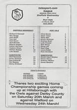 Sheffield Wednesday Reserves v Port Vale Reserves 17-Mar-2010