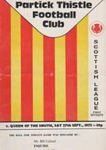 Partick Thistle v Queen of the South 27-Sep-1975