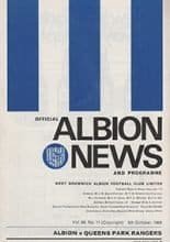 West Bromwich Albion v Queens Park Rangers 05-Oct-1968