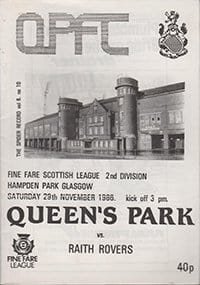Queens Park v Raith Rovers 29-Nov-1986