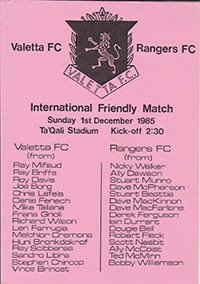Valetta v Glasgow Rangers 01-Dec-1985