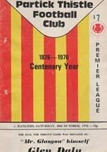 Partick Thistle v Glasgow Rangers 30-Oct-1976