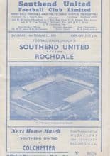 Southend United v Rochdale 14-Feb-1959