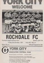 York City v Rochdale 21-Oct-1977