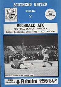 Southend United v Rochdale 26-Sep-1986