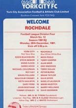 York City v Rochdale 28-Dec-1981