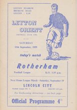 Leyton Orient v Rotherham United 12-Sep-1959