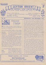 Leyton Orient v Rotherham United 25-Dec-1957