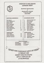 Sheffield Wednesday Reserves v Rotherham United Reserves 05-Feb-2008