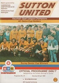 Sutton United v Scarborough 25-Apr-1987