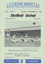 Leyton Orient v Sheffield United 03-Sep-1960