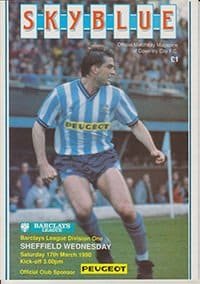 Coventry City v Sheffield Wednesday 17-Mar-1990