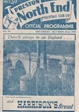 Preston North End v Sheffield Wednesday 22-Oct-1949