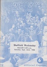 Leyton Orient v Sheffield Wednesday 22-Sep-1962